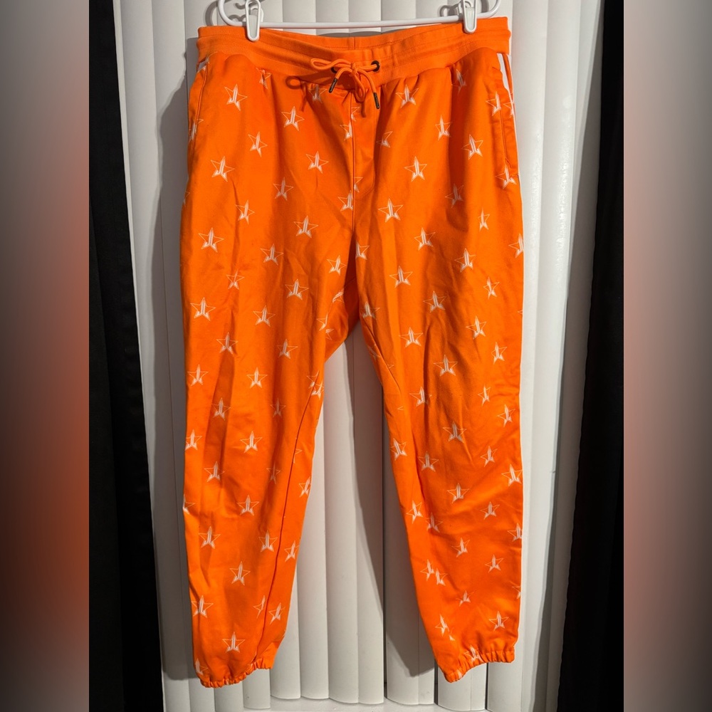 Jeffree Star Orange Star Print Joggers